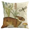 Pillow Case Cute Animal Linen Sofa Cushion Cover Home Bedroom Cartoon Easy Clean Supplies Accessories