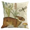 Taie d'oreiller mignon Animal lin canapé housse de coussin maison chambre dessin animé facile à nettoyer fournitures accessoires