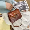 Retro Alligator Pattern Small Shoulder Bag For Women 2021 Gradient Color Soft PU Leather Tote Luxury Designer Handbag Cross Body