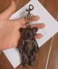 22ss 5style Creative Cartoon Cute Bear KeyChain Letters Car Keychains Handmade Leather Keyring Men Women Couples Bag Pendant Accessories