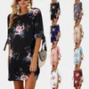 Kobiety Summer Sukienka Boho Styl Kwiatowy Drukuj Szyfonowa Plaża Sukienka Tunika Sundress Luźna Mini Party Dress Vestidos Plus Rozmiar 5xl 210522