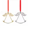 Sublimation Blanks Angle Car Hanger Party Gunst Angels Wing Wing Silver Gold Decoration Hanging Charm Ornaments Auto's Interieur Zze8299