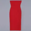 Kadın Yaz Elbise Varış Kırmızı Zarif Parti Kulübü Ünlü Uzun Elbiseler Straplez Dantel Bayanlar Giysileri 210515