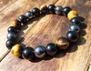 Perle di pietra naturali da 6 mm/8 mm/10 mm braccialetti triplo protezione braccialetti mescola ematite tigre ematite nere bracciali ossidiani