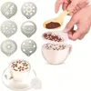 new Stainless Steel Fancy Coffee Decorating Stencils Milk Froth Cake Decoration Mold Barista Cappuccino Printing Template Spray Stencil