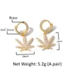 Hoop & Huggie Luxury Diamonds Earrings For Women Fashion Gold Cubic Zirconia Hanging Earring 2021 Trend Hip Hop Men Jewelry