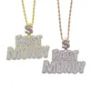 Kettingen grote grote letters snel geld hanger met touw ketting kettingen voor mannen vrouwen gouden kleur kubieke zirkoon hiphop sieraden