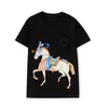 Camiseta feminina 100% algodão camiseta masculina casal casual 20 cores estilo designer tamanho da camisa respirável confortável M-XXL atacado cavalo de guerra