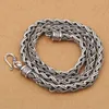 7mm Handmade Twisted Lina Łańcuch 100% Thai Silver Naszyjnik S925 Sterling Heavy Men Gothic Jewelry Hurtownie