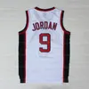 Niestandardowe retro 1984 #9 Michael Basketball Jersey Ed White Red Size S-4xl 5xl 6xl Dowolne nazwy koszulki