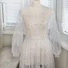 Ladies Lace Robe Sexy See-Through Gowns Fluffy Photography Bridal Robes Marabou/Charmeuse Dressing Gown Party Gifts Bridesmaid Dress