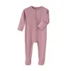 9 Colors Newborn Baby Solid Jumpsuits Long Sleeve One piece bodysuit Kids Clothes Boys Infant Girls Romper Plain Knitted Cotton Footies