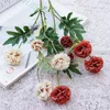 Flores decorativas grinaldas 7pcs cravo falso 5 Vajana da cabeça 2165quot Comprimento simulação Dianthus Deltoides para casamento home9105086