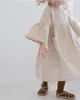 Ins EuropeanAmerica Kinder Mädchen Kleid Rüschen Kleidung Kleid Leinen Kleidung Q0716