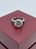 LOTUSMAPLE taglio rotondo set completo di pietre moissanite diamante colore D solido 14K 18K oro rosa giallo bianco platino 950 anello halo 6 p262d