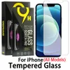 Skärmskydd för iPhone 15 14 13 12 11 Pro Max XS Max XR 6 7 8 Plus Tempered Glass Protect Film 0.3mm med papperslåda