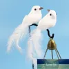 2 unids artificiales palomas blancas espuma pluma adorno de boda casa artesanía mesa decoración de pájaro juguete decoración de boda accesorios de jardín precio de fábrica diseño experto