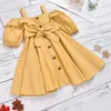 Fashion Girls Dresses Cotton Woven Sling Short Sleeve Baby Girl Clothes Cute Princess Stylish Plaid Kids 210611