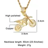 Pendant Necklaces HIP Hop Full Iced Out Bling CZ Cubic Zircon Copper Cool Motorcycle Pendants & For Men Jewelry Whole292L