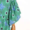 Elegant tryck träff färg klänning för kvinnor o nacke fjäril ärm hög midja överdimma maxi klänningar kvinnlig sommar 210520