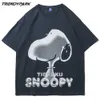 Męska koszulka Lato Krótki Rękaw Cartoon Bóg Drukowane Tee Hip Hop Huch Regularny Cotton Casual Harajuku Streetwear Top Odzież 210601