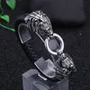 Bangle Viking Bracelet Leather Rope Chain Double Bite Ring For Men Amulet Jewelry Gift MaleBangle292G