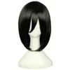 Attack on Titan Mikasa Ackerman Short Bob Black Heat Resistant Cosplay Costume Wig Y0903