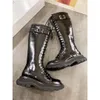 Mais recentes botas de designer mulheres sapatos de metal moda luxo legal cara estilo couro couro camurça e confortável tamanho senhoras 34-40