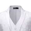 3 Piece White Jacquard Wedding Suits Men 2021 Brand New Two Button Suit Men Groomsmen Tailored Suit (Jacket Pants Vest) Terno X0909