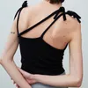Camis Backless Black Tank Top Dames Bandage Corset Tops Zomer Vrouw Y2K Kleding Camisole Casual Party Streetwear 210517