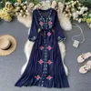 Neploe Summer Puff Sleeve Slim Sukienka Vintage Kobiety Ciężkie Przemysł Haft Etniczny Style Suknie Luźne Eleganckie Vestidos 210423