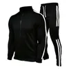 Zipper Trainingspak Mannen Set Sporting 2 Stuks Sweatsuit Mannen Kleding Gedrukt Hoodie Hoodies Jas Broek Track Past Male Size M-XXL 210720