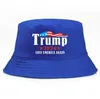 Trump 2024 Bucket Hat Fashion Unisex Summer Fisherman Cap Bomull Beach Sun Hat för president Allmänna valet Nyaste design