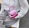 سلسلة الفاخرة الفتيات اللؤلؤ حقيبة يد 2021 الأطفال التدرج واحد الكتف حقائب أطفال الحبوب رسول حقيبة المرأة مصغرة محفظة