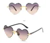 Randlose Liebe Sonnenbrille Frauen Cut-rand Rahmenlose Sonnenbrille Damen Pfirsich Herz Form Brillen Weibliche UV400 Großhandel