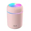 Luftfuktare 300ml Ultrasonic Aroma Eterisk Oil Diffuser Mini USB Cool Mist Maker Aromaterapi med färgglatt ljus Bil Hem