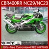 Carroçaria para Honda NC23 CBR400RR CBR400 RR 88-99 Body 66No.155 NC29 CBR 400 RR CC 1994 1995 1996 1997 1998 1999 400cc CBR 400RR 94 95 96 97 99 Kit de Feira do OEM Verde Preto