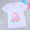 Clothing Sets Fashion Unicorn round neck T-shirt Lace Princess short skirt + cartoon hairpin four piece set wholesale Christmas Dress