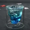 Drinkware 2.5oz أكواب النبيذ كأس الجمجمة النار النظارات البيرة ويسكي هالوين الديكور الإبداعي حزب شفاف شرب ZWL458