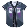 Maillots de baseball 3D T Shirt Hommes Impression Drôle T-Shirts Homme Casual Fitness Tee-Shirt Homme Hip Hop Tops Tee 020