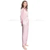Presente Womens Silk Setin Pijamas Set Pajama Pijamas Set PJS Sleepwear Loungewear S, M, L, XL, 2XL, 3XL Sólido Plus 210326