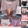 Sous-vêtements transparents en dentelle pour hommes, slip Sexy avec pochette Bugle, culotte tanga, Mini slip taille basse, Nylon lisse, 2021