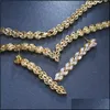 Boucles d'oreilles collier ensembles de bijoux Ekopdee à la mode amour coeur cubique zircone cristal ensemble pour femmes mariées mariage Banquet Aessories Drop Delive