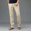 Pantalon pleine longueur pour hommes été 100% pur lin lâche mince décontracté mâle lin pantalon taille élastique respirant pantalon rouge M-4XL 210601