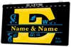 LX1190 Your Names E Couples Marry Commemorate Light Sign Dual Color 3D Engraving