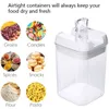 7Pcs Airtight Refrigerator Food Container Storage box Kitchen Jar with Lids Plastic Transparent Cans Multigrain Bulk Containers 211110