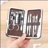 Andra Aessory Hushållens rengöringsverktyg Husekee Organisation Home Garden8 Piece Set Care rostfritt stål Naglar Clippers Manicure Beauty