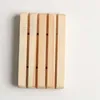 200pcs Handmade wood soap holder pine tray bathroom soaps dishes with groove multi functional kitchen storage tool