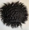 12mm Wave Men's Toupee Mono Lace Brésil Virgin Human Hair Remplacement 4mm Afro Kinky Curl Male Units for Men Fast Express Delivery