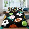 Ensembles de literie Football imprimé housse de couette ensemble 3D Football couette avec taie d'oreiller enfants enfants garçons couette